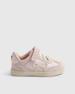 Mini Girls Pink Bow Trainers