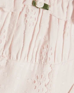Mini Girls Pink Broderie Rosette Dress