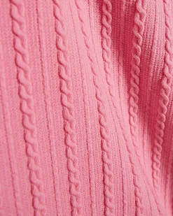 Mini Girls Pink Cable Knitted T-Shirt Set