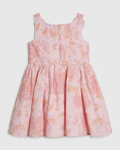 Mini Girls Pink Corsage Cotton Dress
