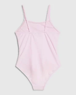 Mini Girls Pink 3D Floral Swimsuit