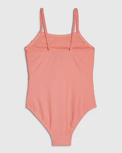 Mini Girls Pink 3D Flower Swimsuit
