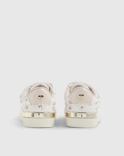 Mini Girls Pink Ditsy Rose Bud Trainers
