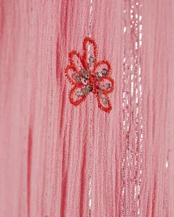 Mini Girls Pink Embellished Kaftan