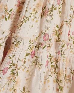 Mini Girls Pink Floral Frill Dress