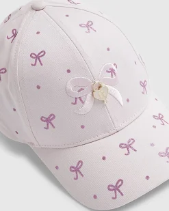 Mini Girls Pink Glitter Bow Cap