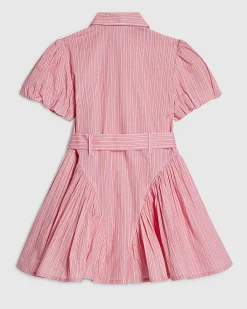 Mini Girls Pink Heart Stripe Shirt Dress