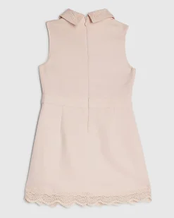 Mini Girls Pink Lace Collar Dress