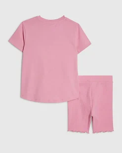Mini Girls Pink Necklace T-Shirt Set