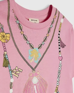 Mini Girls Pink Necklace T-Shirt Set