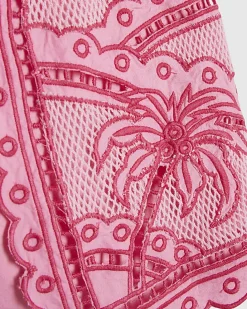 Mini Girls Pink Palm Tree Shirt And Short Set