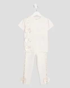 Mini Girls Pink RI Bow T-Shirt Set