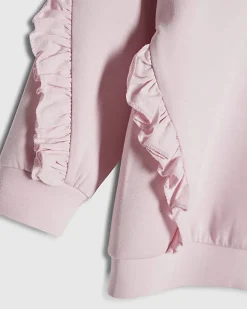 Mini Girls Pink RI Frill Sweatshirt Set