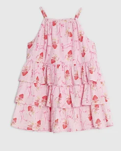 Mini Girls Pink Strawberry Gingham Dress