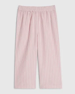 Mini Girls Pink Stripe Wide Leg Trousers