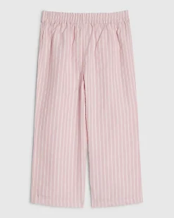 Mini Girls Pink Stripe Wide Leg Trousers