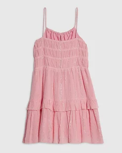 Mini Girls Pink Tiered Dress