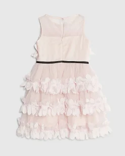 Mini Girls Pink Tiered Tulle Dress