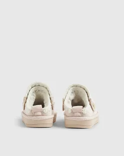 Mini Girls Pink Whipstitch Strap Slippers