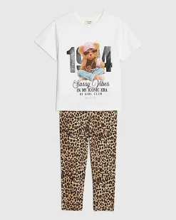 Mini Girls White 1994 Bear T-Shirt Set