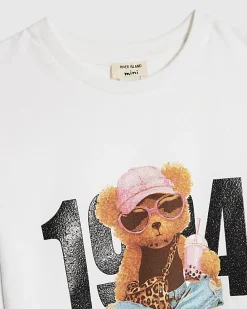 Mini Girls White 1994 Bear T-Shirt Set