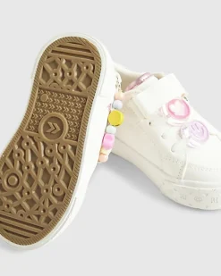 Mini Girls White Charm Trainers
