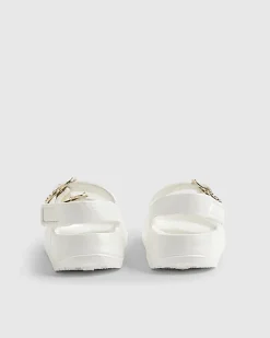 Mini Girls White Double Strap Moulded Sandals