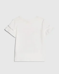 Mini Girls White Floral Bear T-Shirt