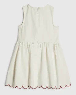 Mini Girls White Heart Embroidered Dress