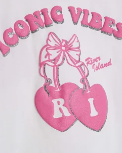 Mini Girls White Iconic Vibes T-Shirt Set