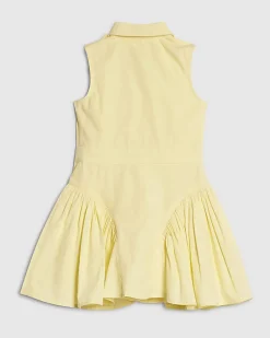 Mini Girls Yellow 3D Flower Shirt Dress