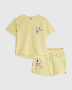 Mini Girls Yellow Sassy Vibes Shorts Set
