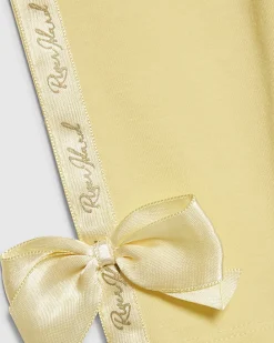 Mini Girls Yellow Satin Bow T-Shirt Set