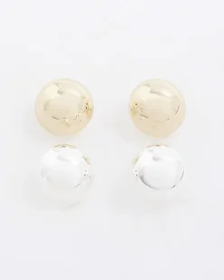 Multicolour Metal 2 Pack Sphere Stud Earrings