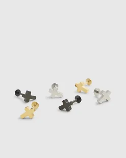 Multicoloured Cross Pack Of 3 Stud Earrings