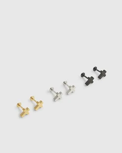 Multicoloured Cross Pack Of 3 Stud Earrings