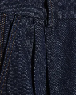 Navy Clean Waist Balloon Leg Jeans