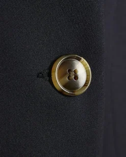 Navy Collarless Blazer
