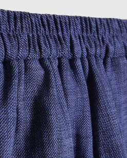 Navy Elasticated Cotton Shorts