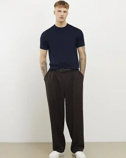 Navy Essential Slim Fit Knitted T-Shirt