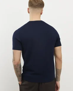 Navy Essential Slim Fit Knitted T-Shirt