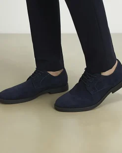 Navy Faux Suede Derby Shoes