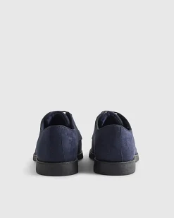 Navy Faux Suede Derby Shoes