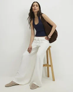 Navy Halter Neck Tank Top