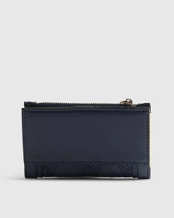 Navy Heart Quilted Mini Purse