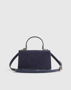 Navy Lock Front Tote Bag