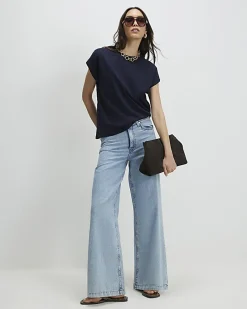 Navy Loose Fit Short Sleeve T-shirt