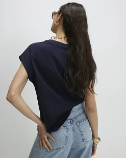 Navy Loose Fit Short Sleeve T-shirt