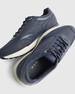 Navy Mesh Runner Trainers