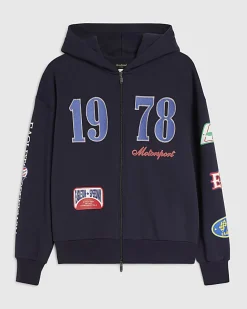 Navy Oversized Fit 1978 Racing Hoodie